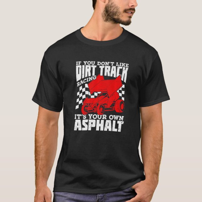 T-shirt Dirt Track Racing Winged Sprint Car Premium (Devant)