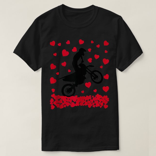 T-shirt Dirt Vélo Amant Hommes Femmes Dirt Vélo Coeur Vale (Design devant)