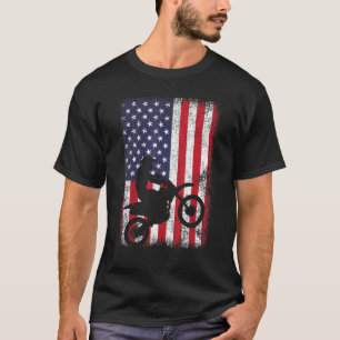 T-shirt Dirt Vélo Usa Drapeau Costume Motocross Drapeau Am