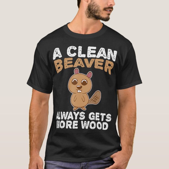 T-shirt Dirty Funky Adulte Propre Beaver Wood (Devant)
