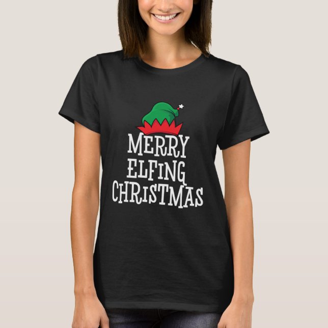 T-shirt Dirty Père Noël Naughty Elves Joyeux Elfing (Devant)