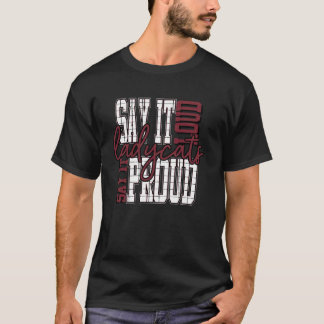 T-shirt Dis le à haute voix Fière Ladycats Marron Esprit s