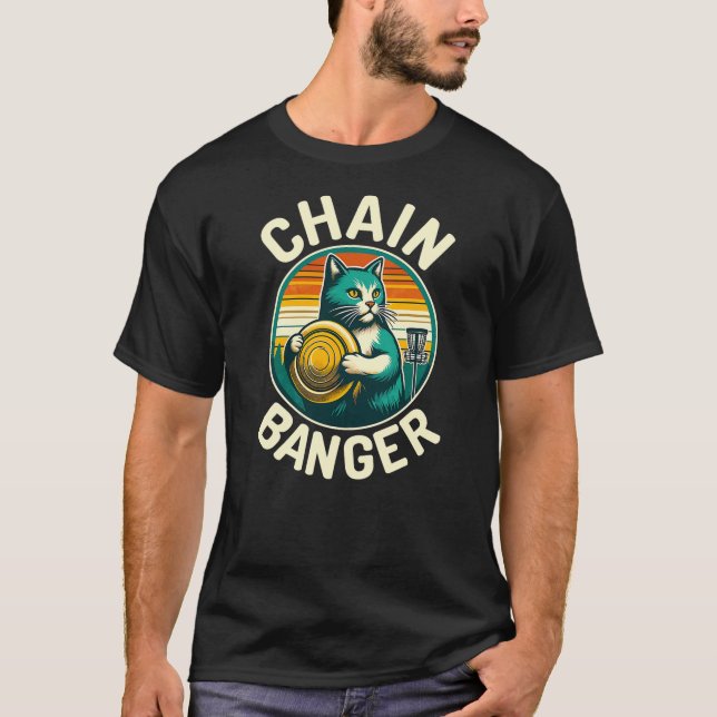 T-shirt Disc Golfer Cat Chain Banger Disc Golf Player (Devant)