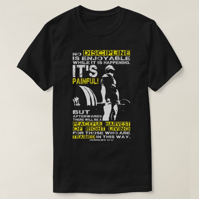 T-shirt DISCIPLINE - Motivation de l'entraînement de levag (Design devant)