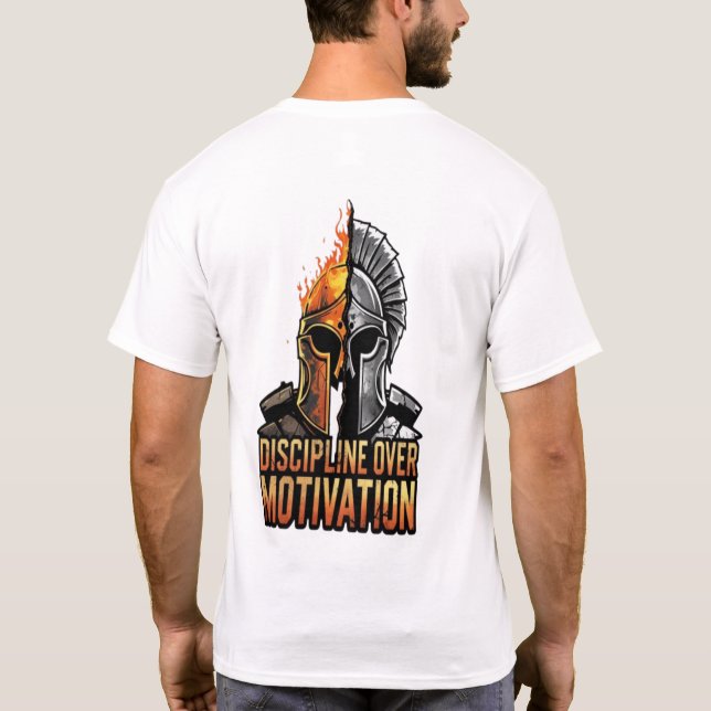 T-shirt Discipline sur motivation - Guerrier spartiate (Dos)
