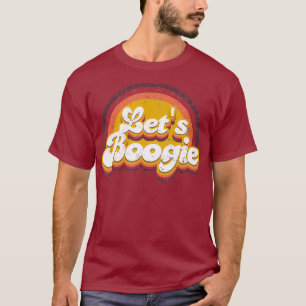 T-shirt Disco 1970s Retro Lets Boogie Typographic Design