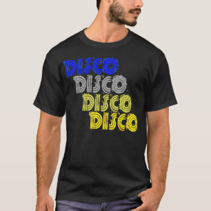 T-shirt Disco 1970s Style Répéter Vintage Disco Retro