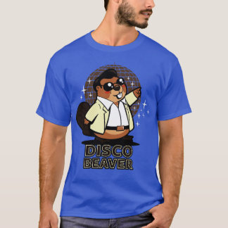 T-shirt Disco Beaver Original Kawaii Cute Funny Retro les