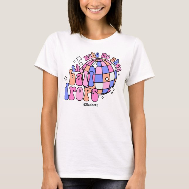 T-shirt Disco Dance Retro Happy New Year Party (Devant)