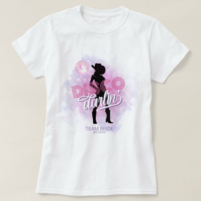 T-shirt Disco Darlin' Équipe de la Mariée Bride ID928  (Design devant)
