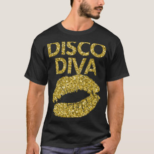 T-shirt Disco Diva Femmes Femmes Disco Gold Lièvres