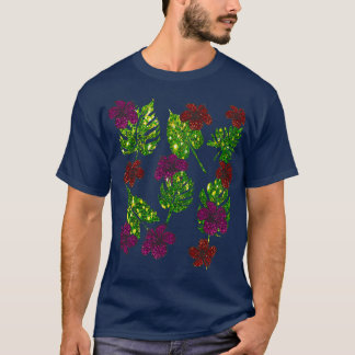 T-shirt Disco Tropical Monstera Deliciosa feuille verte et