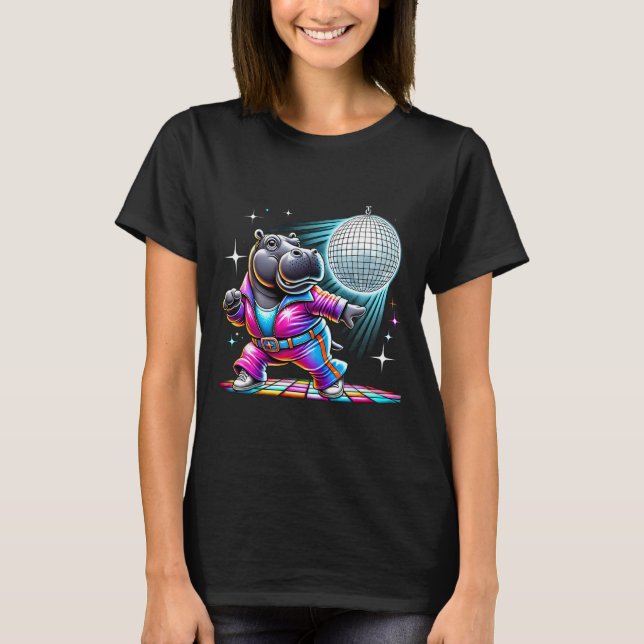 T-shirt Discothèque esthétique Hippo Dancing (Devant)