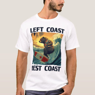 T-shirt Discours Left Coast, Best Coast avec surf cool Be