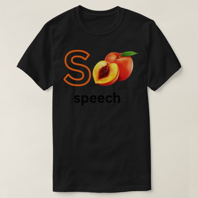 T-shirt Discours S Peach mignon orthophoniste (Design devant)