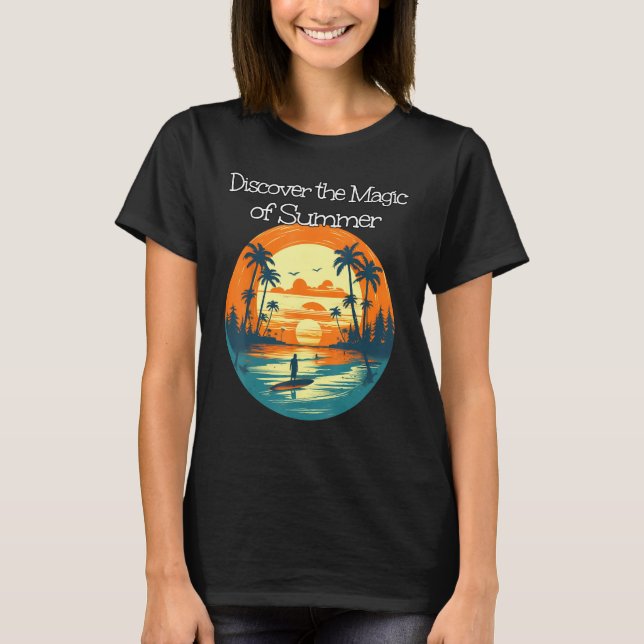 T-shirt Discover the Magic of Sea with Sunset for Holiday  (Devant)