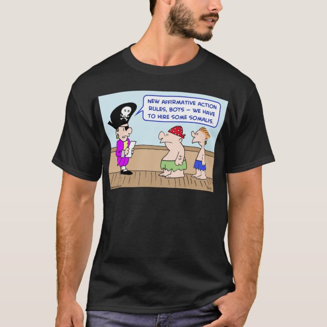 T-shirt discrimination positive somalie de pirates (Devant)