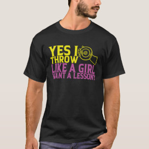 T-shirt Discus Thrower Oui Je Jette Comme Une Fille Discus