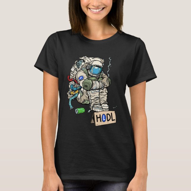 T-shirt Discuter de crypto-monnaie L'astronaute Hodler imp (Devant)