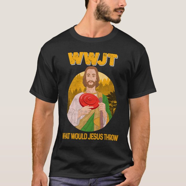 T-shirt Disk Golf Que Jésus Jeterait Frisbee Golf Men (Devant)