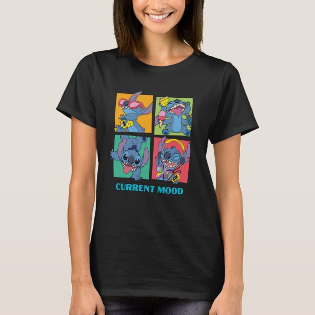 T-shirt Disney Lilo & Stitch Current Mood Funny Stitch Moo (Devant)