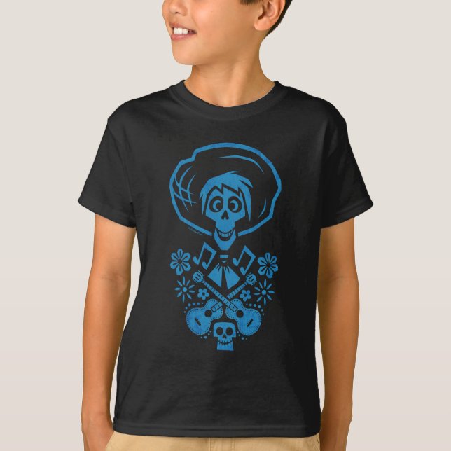 T-shirt Disney Pixar Coco| Hector| Silhouette de guitare (Devant)