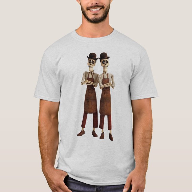 T-shirt Disney Pixar Coco| Skeletons jumeaux Cool (Devant)