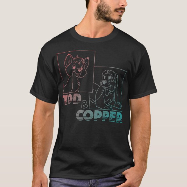T-shirt Disney The Fox and the Hound Tod & Copper Gradient (Devant)