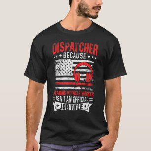 T-shirt Dispatcher 911 Opérateur Mince ligne jaune or Dis