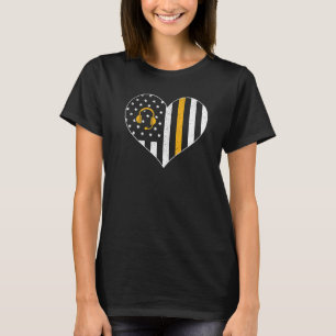 T-shirt Dispatcher 911 Usa Flag Heart Emergency Dispatchin