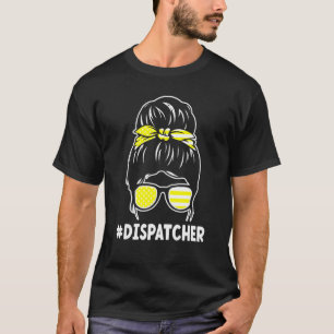 T-shirt Dispatcher Avec Un Opérateur Messy Bun 911