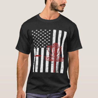 T-shirt Disque Golf American Drapeau Patriotique Disque Go