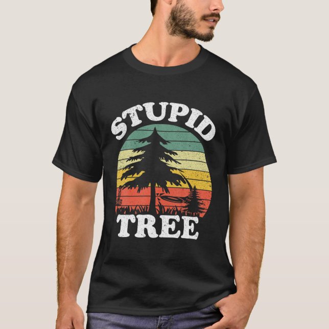 T-shirt Disque Golf Art Pour Hommes Femmes Arbre Stupide A (Devant)