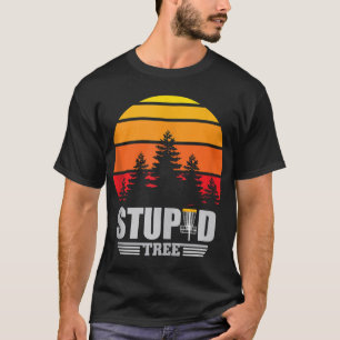 T-shirt Disque Golf Panier Stupid Arbre Frisbee Vintage Re