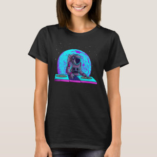T-shirt Disque Jockey Astronaut Dj Radio Club Turntablist 