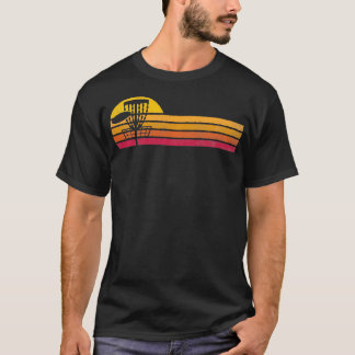 T-shirt Disque vintage Golf Silhouette Retro Sunset