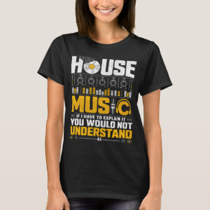 T-shirt Disque vinyle DJ House Musique Humour Rétro