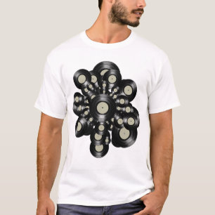 T-shirt disques vinyles rétro