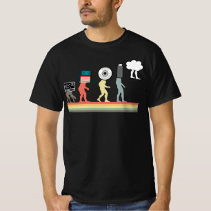 T-shirt Disquette Cassette Disquette USB CD-Rom Evolution