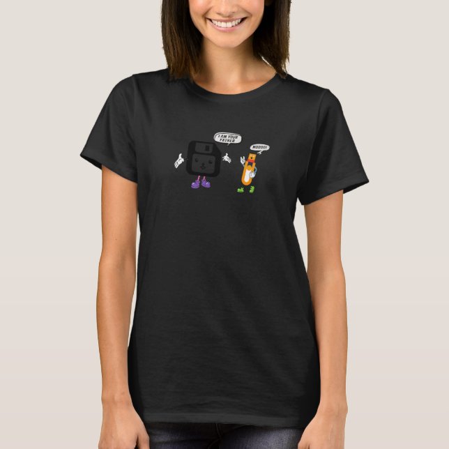 T-shirt Disquette USB Je suis votre père et votre fils Gee (Devant)
