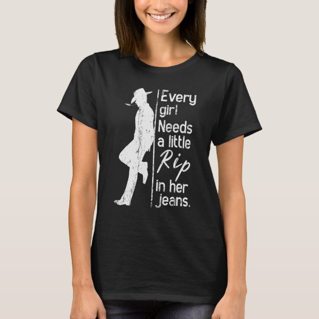 T-shirt Distabilisée Chaque Fille A Besoin De Petite Rip D (Devant)