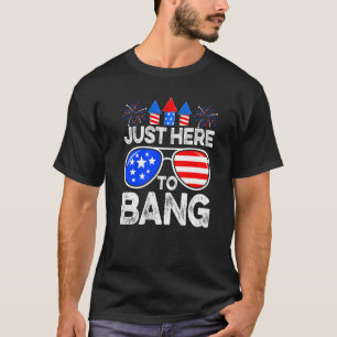 T-shirt Distorsion 4 juillet Juste Ici Pour Bang Drapeau U