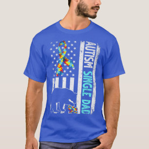 T-shirt Distorsion Américaine Drapeau Autisme Père célibat