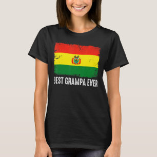 T-shirt Distorsion Bolivie Drapeau Meilleur Grampa Jamais