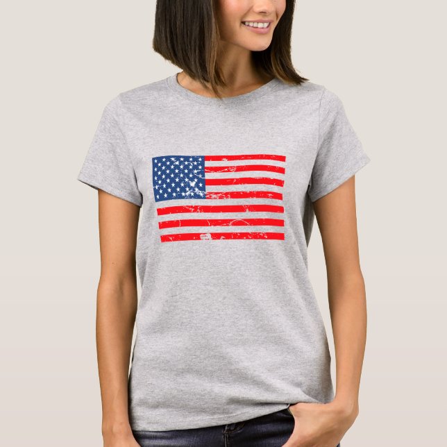 T-shirt Distorsion du drapeau américain (Devant)