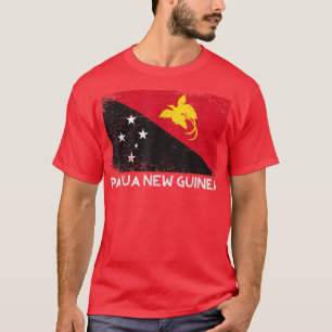 T-shirt Distorsion Papouasie-Nouvelle-Guinée Drapeau Homme