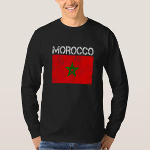 T-shirt Distorsion Patriotique Maroc Drapeau Hommes Femmes