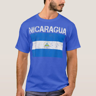 T-shirt Distorsion Patriotique Nicaragua Drapeau Hommes Fe