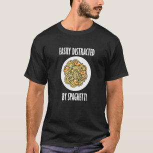 T-shirt Distrait Par Les Nouilles Pâtes Alimentation Itali