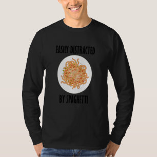 T-shirt Distrait Par Spaghetti Dit Des Nouilles De Pâtes